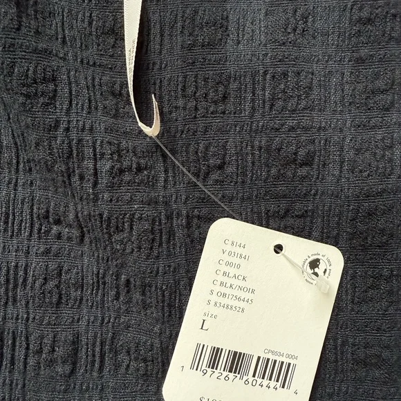 Free People Nalani Midi Tie Front Black Dress - NWT size Large - Picture 3 of 5